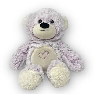 Warmies Love Bear Weighted Scented Stuffed Plush Purple Lilac Cream 8x6x13